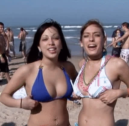 beach teen tits gif