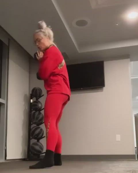 ass blonde workout gif