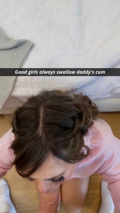 Good girls always swallow daddy's cum