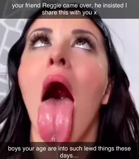 ahegao caption cum facial larkin love milf gif