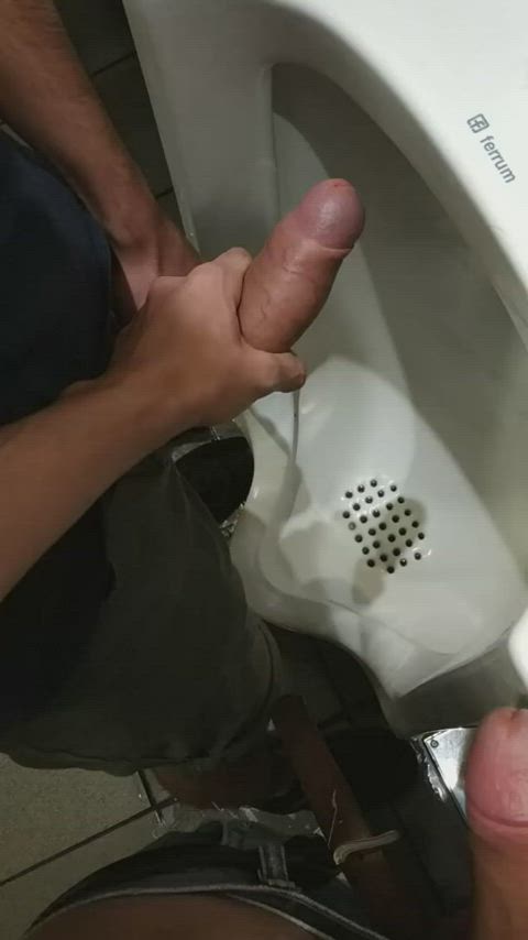 gay jerk off public toilet gif