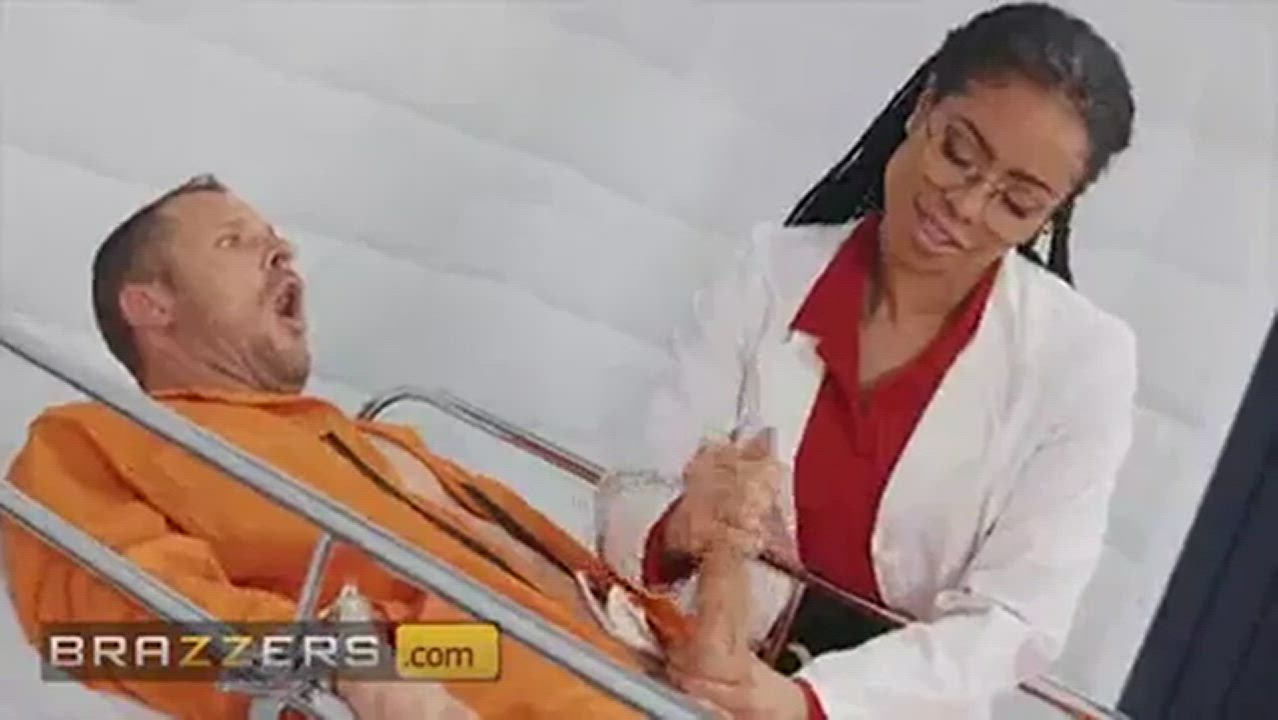 Doctor Handjob Kira Noir Patient Prison gif