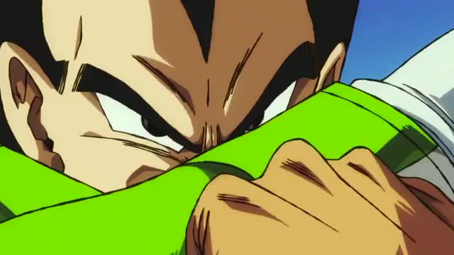 Vegeta begins to fight Broly