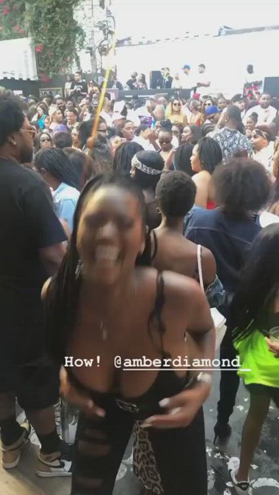 Big Tits Bikini Ebony Teasing gif