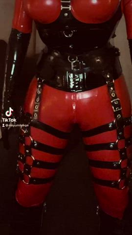 Red and black and shiny all over