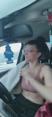 amateur boobs glasses nsfw natural tits nerd public tattoo tits gif