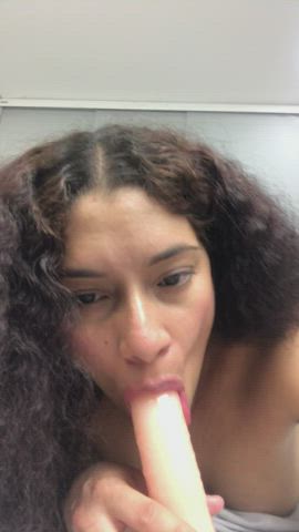 deepthroat dildo latina sucking gif