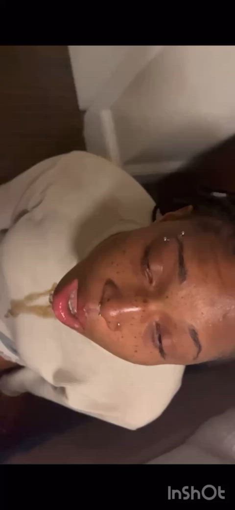 ebony face slapping petite wet and messy gif