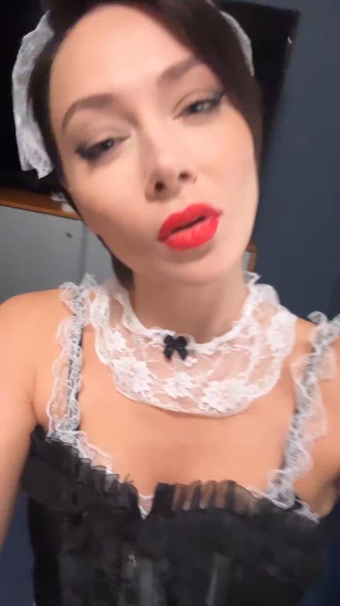 brunette celebrity maid russian short hair gif