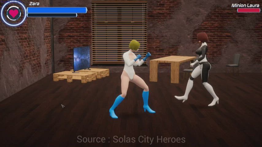 Blonde Futanari Superheroine gif