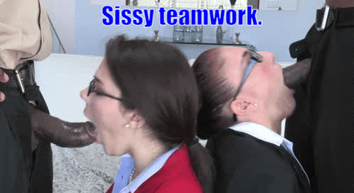 BBC Blowjob Caption Oral Sissy gif