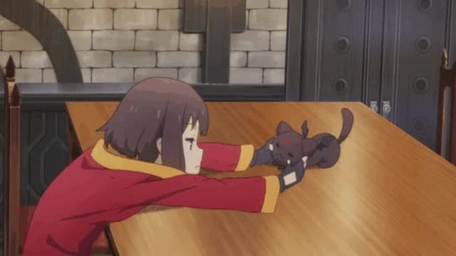 Megumin petting Chomusuke