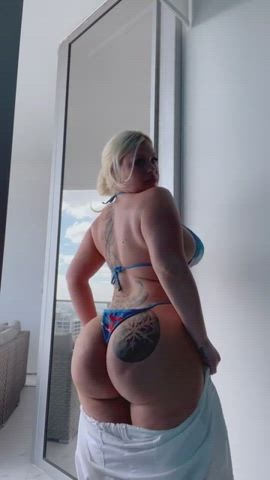 big ass big tits bikini blonde booty curvy jiggling pawg thick gif