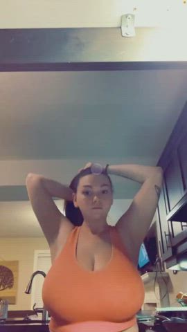 busty cleavage huge tits gif