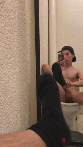 Alpha cock in the bathroom