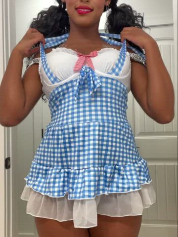 big tits boobs cosplay costume ebony nipples pigtails tits titty drop gif