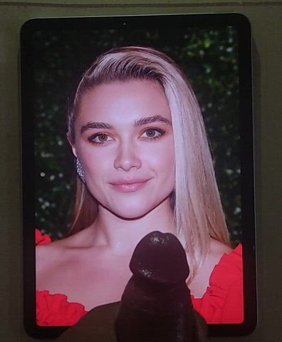 massive cumblast on Florence pugh