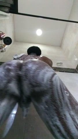 Back Arched Bathroom Big Ass Bubble Butt Fingering Shaking Sissy Twerking gif