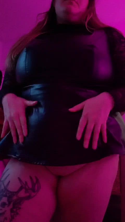 bbw fupa leather gif