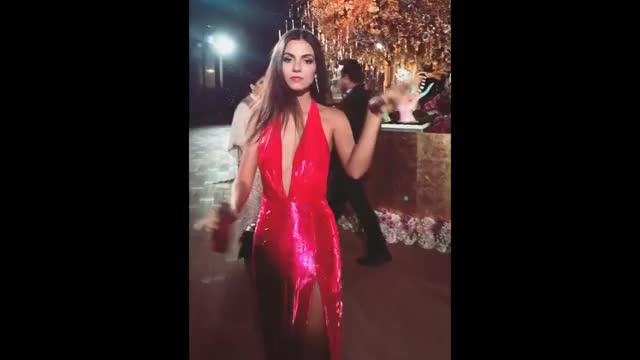 Victoria Justice Red Dress in Bali