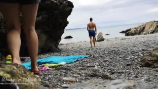 Hot Couple on Romantic Sex on Public Beach