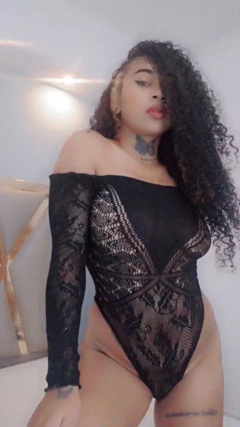 curly hair ebony latina lingerie milf sensual gif