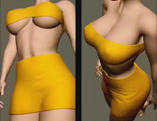 animation big tits clothed huge tits jiggling loop rule34 sfm underboob gif