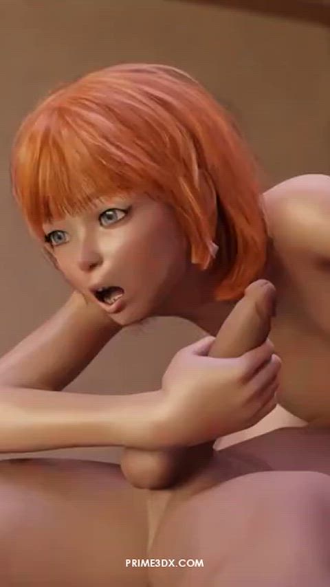 3d animation anime blowjob redhead animated-sex gif