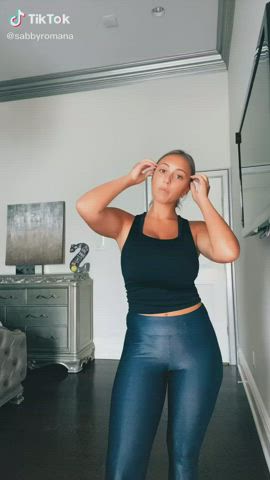 Big Tits Dancing Leggings gif