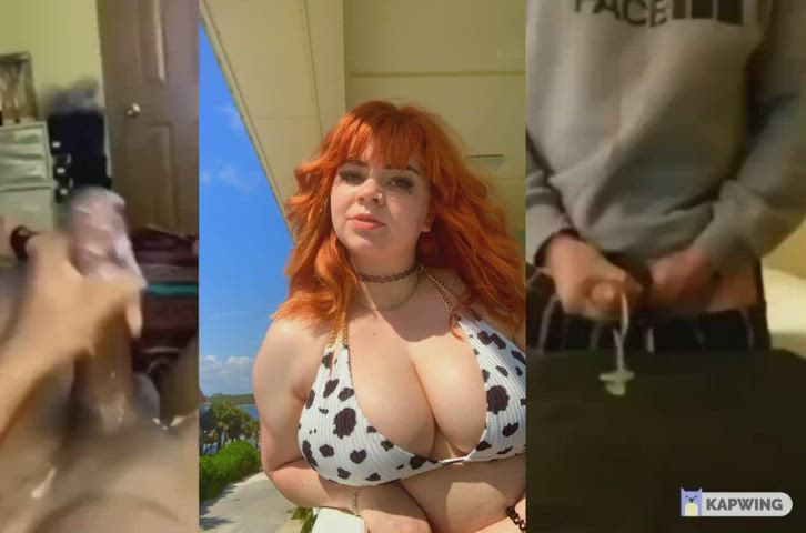 BabeCock Big Tits Bikini Boobs Cumshot Huge Tits Redhead Tits gif