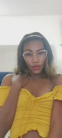 Camgirl Ebony Latina Model Seduction Skinny Teen Webcam gif