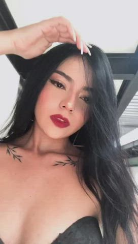 Big Tits Latina Model Natural Tits Piercing Tattoo Tits gif