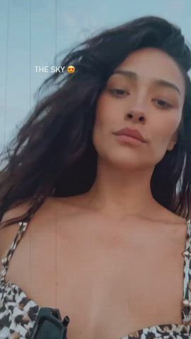 bikini brunette celebrity legs natural tits shay mitchell small tits gif