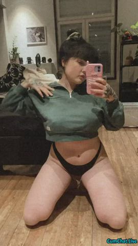 alt big tits busty emo goth mirror nsfw selfie teen gif