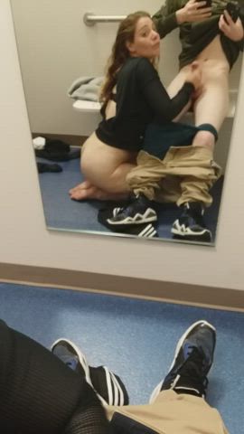 changing room cumshot public stranger gif