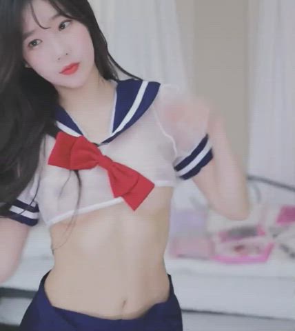 asian cute dancing korean nipple play nipples tease teasing tits gif