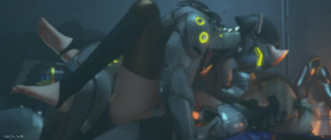 animation blonde boobs bubble butt nsfw overwatch rule34 sex thick gif