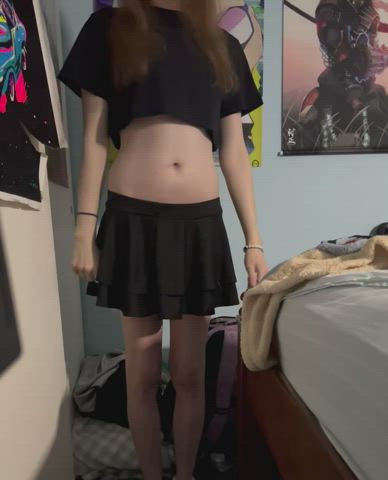 cute femboy skirt gif