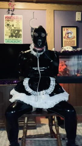 Bondage Gagged Latex Sissy gif