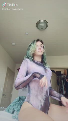 Ahegao Handjob Tease TikTok Tongue Fetish gif