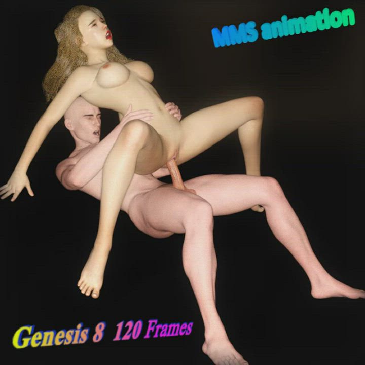 3D Animation Naked Reverse Cowgirl VR gif