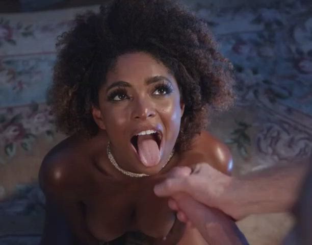 blowjob cumshot ebony gif