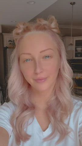 blonde blue eyes hair gif