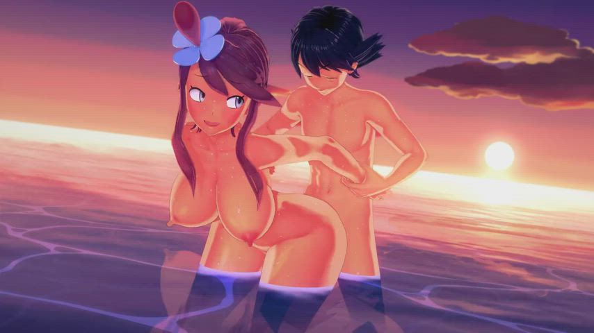 Animation Beach Bouncing Tits Jiggling Nude Outdoor Sex Sex Toy Standing Doggy gif