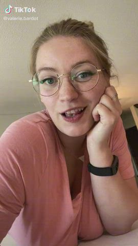 Braless Freckles Glasses Non-nude TikTok gif