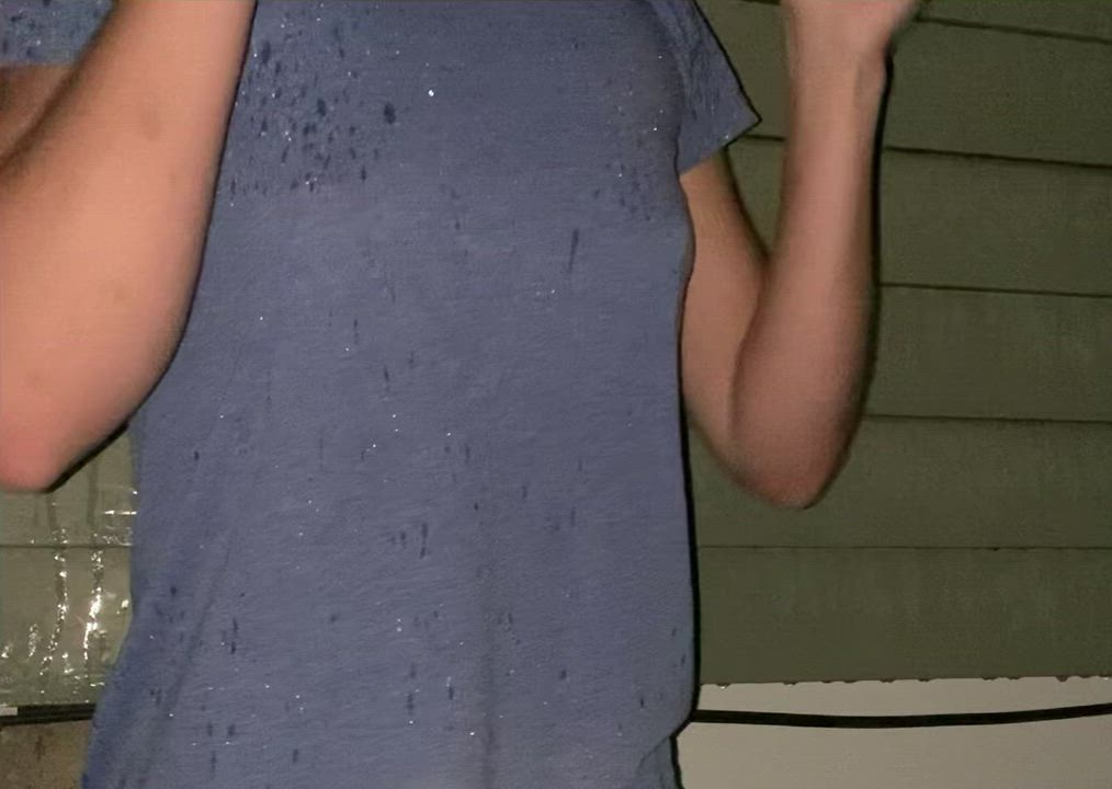 Man I love the rain, I think my titties do too [OC] [flash]