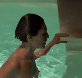 Brunette Nude Swimming Pool gif