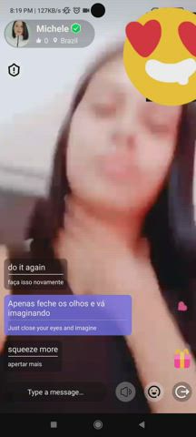 brazilian brunette camgirl cute role play skinny teen gif