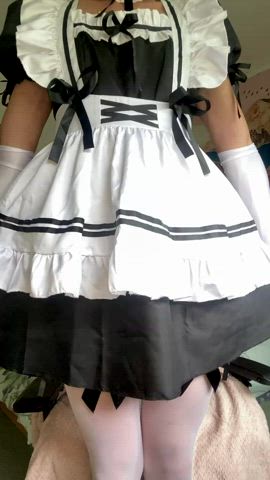 cock cosplay costume femboy girl dick maid trans gif