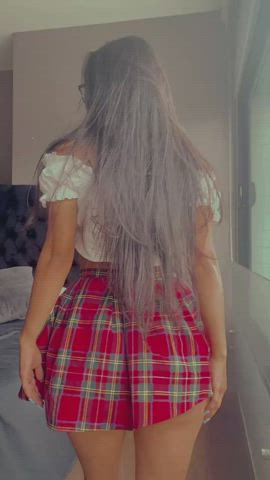 big ass caption chubby colombian costume glasses latina long hair schoolgirl gif